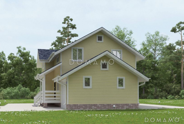 Проект каркасного дома с просторными комнатами Проект каркасного дома с просторными комнатами