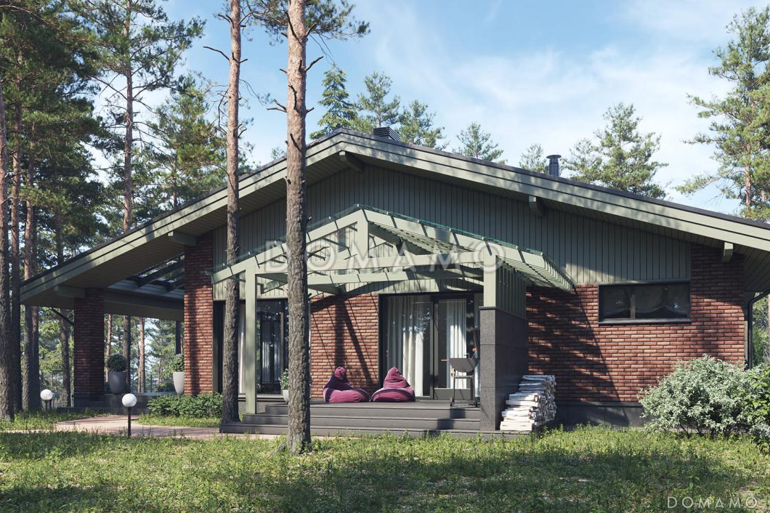 Проект просторного дома в скандинавском стиле с хамамом, зоной отдыха и навесом для 2 машин / 3