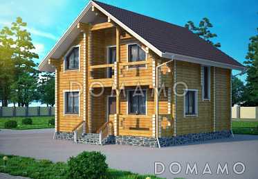 Проект дома из клееного бруса с санузлом на первом и втором этаже