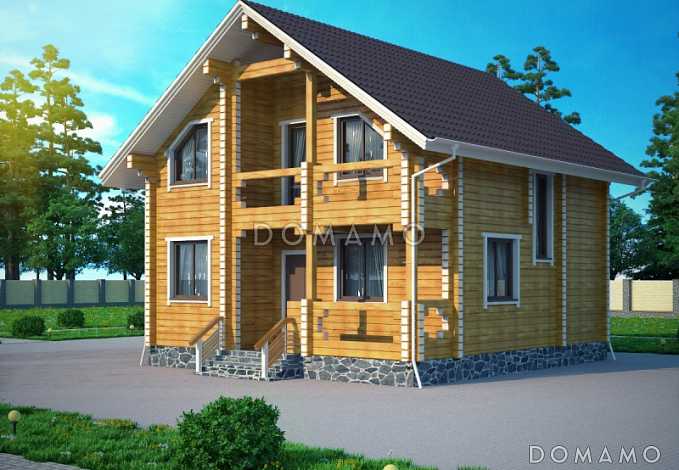 Проект дома из клееного бруса с санузлом на первом и втором этаже Проект дома из клееного бруса с санузлом на первом и втором этаже