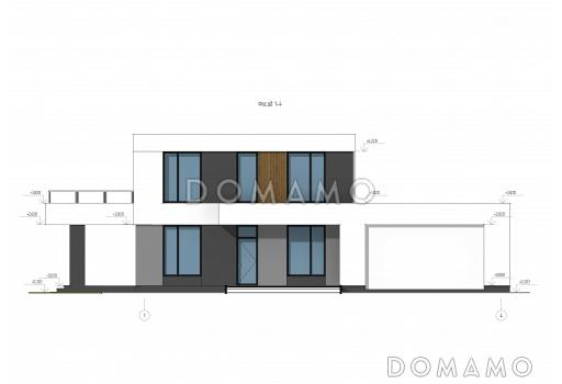 Проект современного дома с 5 спальнями, гаражом на 2 машины и террасой на втором уровне / Фасад 1