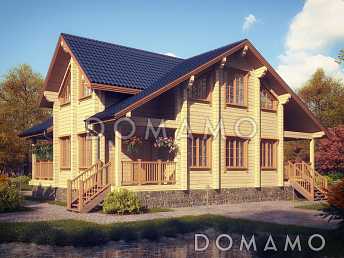 Проект дома из клееного бруса с мансардой