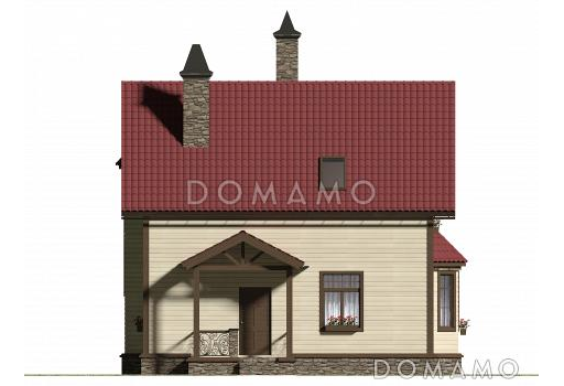 Проект экономичного дома из бруса / Фасад 5