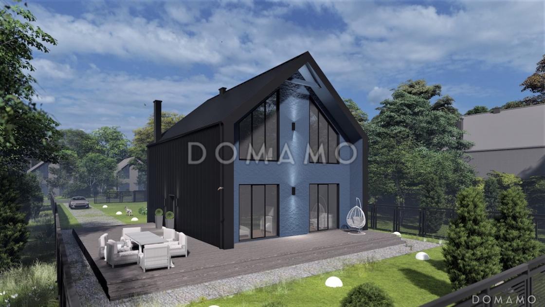 Проект двухэтажного дома в стиле барнхаус с 3 спальнями, большой гостиной и вторым светом / 1