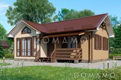 Проект одноэтажного каркасного дома с двумя спальнями и санузлом