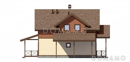 Проект частного загородного дома из газобетона / Фасад слева