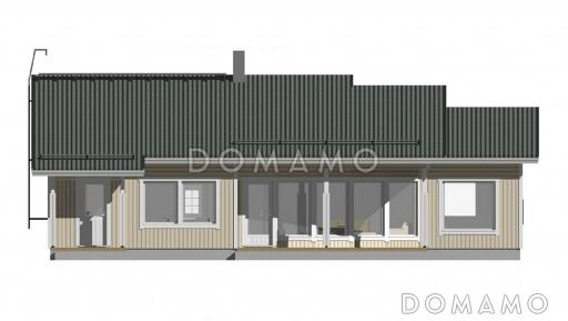 Проект каркасного дома с гостиной нестандартной формы / Фасад 2