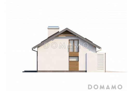 Проект классического одноэтажного мансардного дома из кирпича с кабинетом и гаражом / Фасад 3