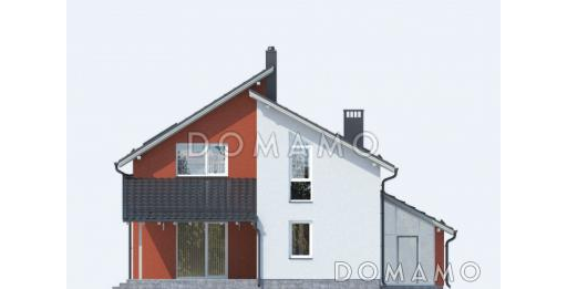 Проект дома из панелей SIP с четырьмя просторными спальными комнатами на мансардном этаже / Фасад 1