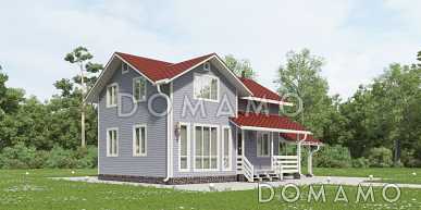 Проект дома из бруса с  тремя отдельными комнатами на втором этаже