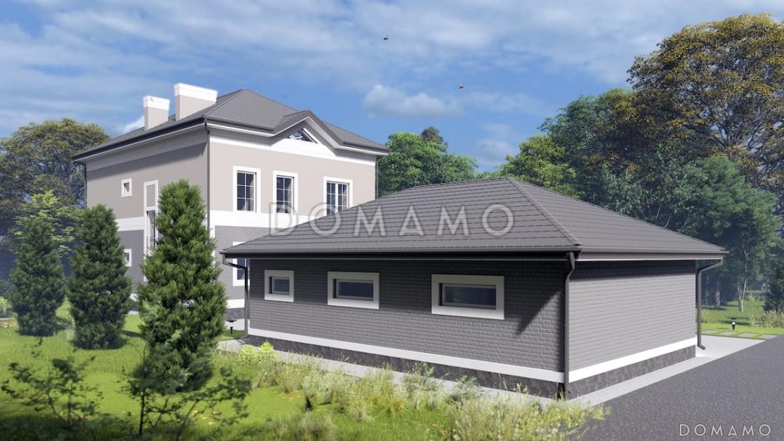 Проект двухместного гаража из газобетона с двумя хозяйственными помещениями / 4