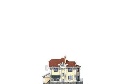 Проект классического дома с эркером, гаражом на два автомобиля, бильярдной, бассейном на первом этаже / Фасад 4