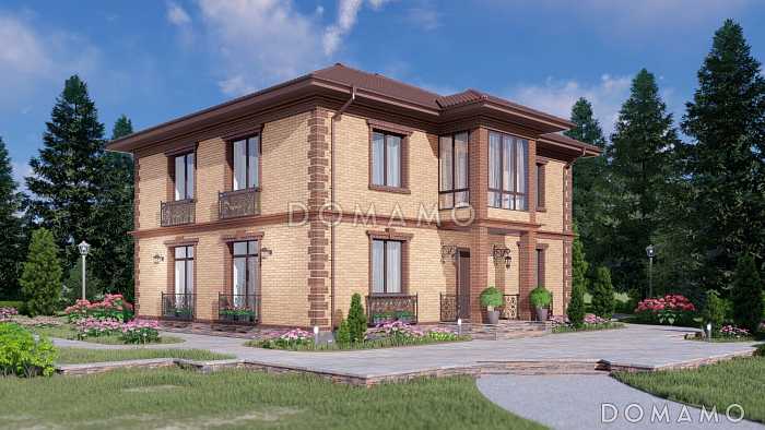 Проект двухэтажного дома с мастер-спальней и кабинетом