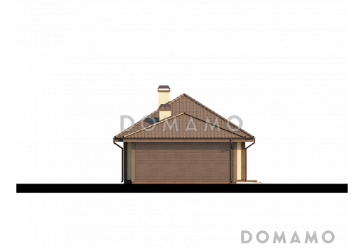 Проект просторного мансардного дома из кирпича со спальней на первом этаже и с двумя на втором / Фасад 3