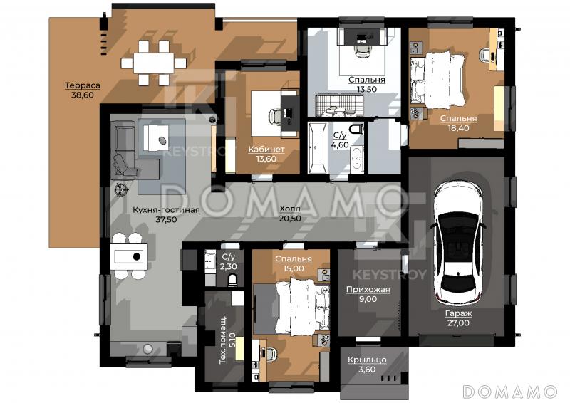 КейСтрой-272 / План 1 этажа