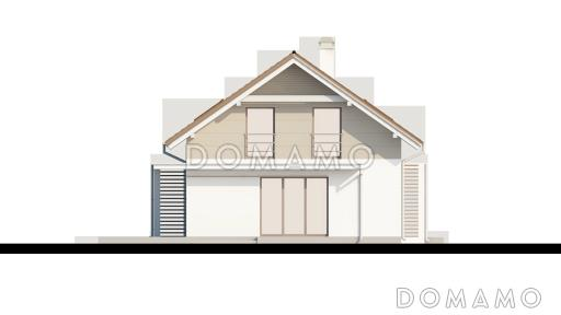 Проект одноэтажного мансардного дома из кирпича с дополнительной спальней и кабинетом на первом этаже / Фасад 1