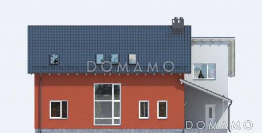 Проект дома из пеноблоков с четырьмя просторными спальными комнатами на мансардном этаже / Фасад 4