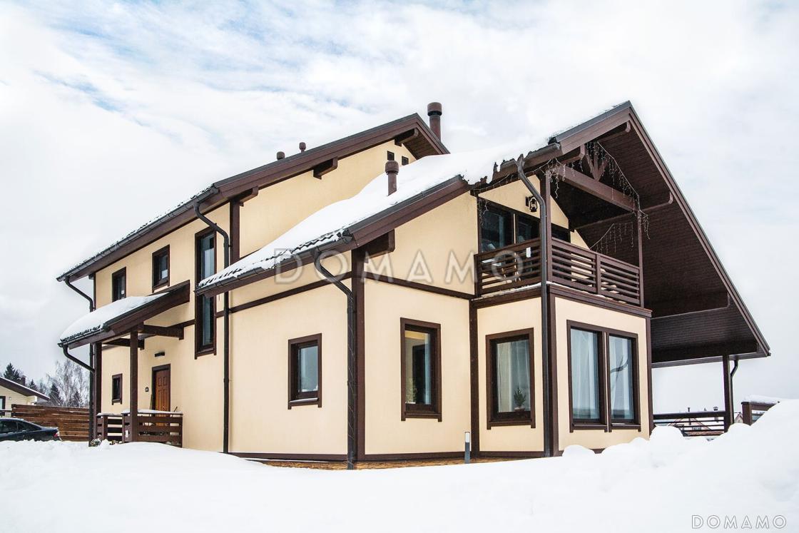 Проект каркасного дома с мансардой, 4 спальнями, кабинетом и сауной / 4