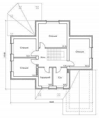 Проект красивого двухэтажного дома из СИП панелей c большим гаражом и террасой / План 2 этажа Проект красивого двухэтажного дома из СИП панелей c большим гаражом и террасой / План 2 этажа
