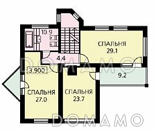 Проект красивого дома с эркером / План 2 этажа Проект красивого дома с эркером / План 2 этажа