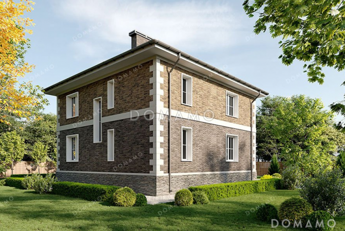 Проект двухэтажного дома с четырьмя спальнями и вальмовой крышей