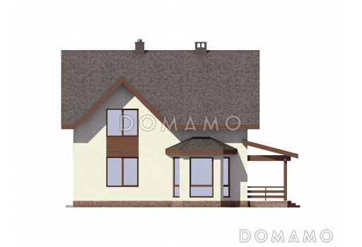 Проект дома из пенобетона с гаражом для одного автомобиля / Фасад 4