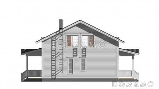 Проект дома с мансардным этажом до 200 м.кв. / Фасад 2