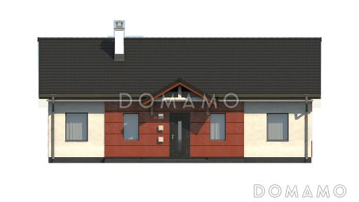 Проект классического одноэтажного дома из газобетона адаптированный для сейсмозоны с тремя спальнями и светлой гостиной / Фасад 4