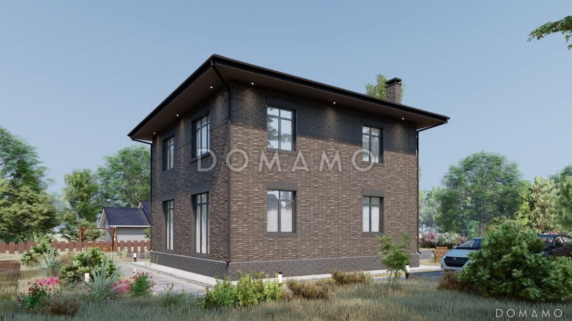 Проект компактного двухэтажного дома с террасой, гостиной и 4 спальнями / 2