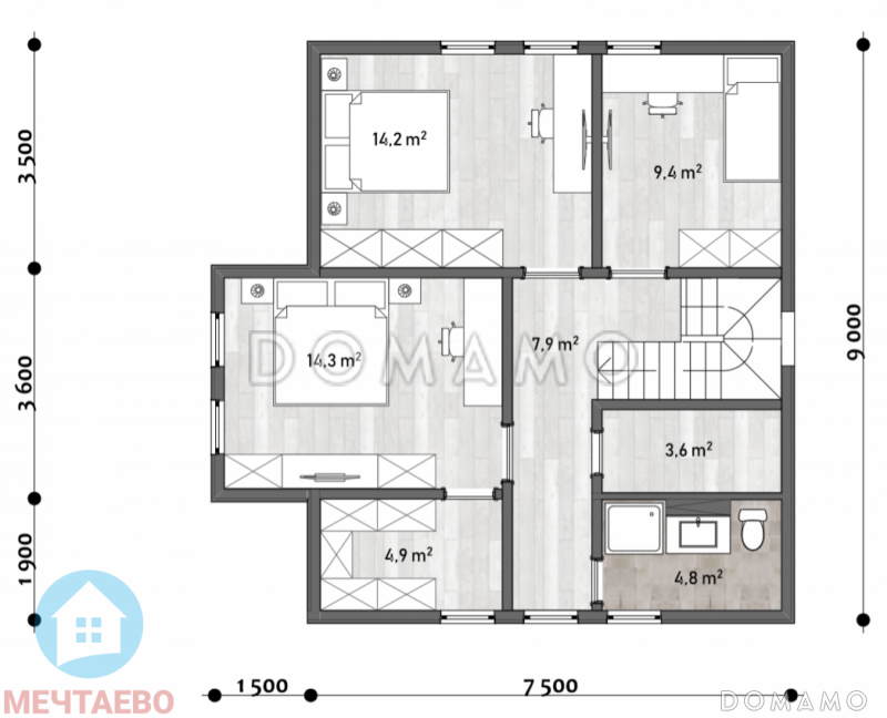 Дерби / План 2 этажа