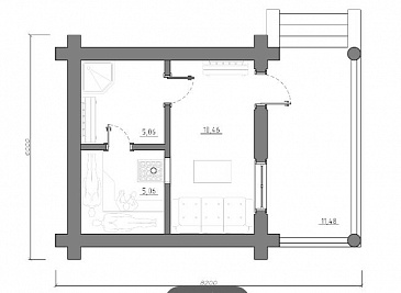 Баня Каратог / План 1 этажа