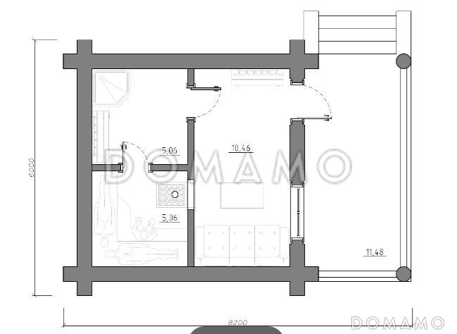 Баня Каратог / План 1 этажа