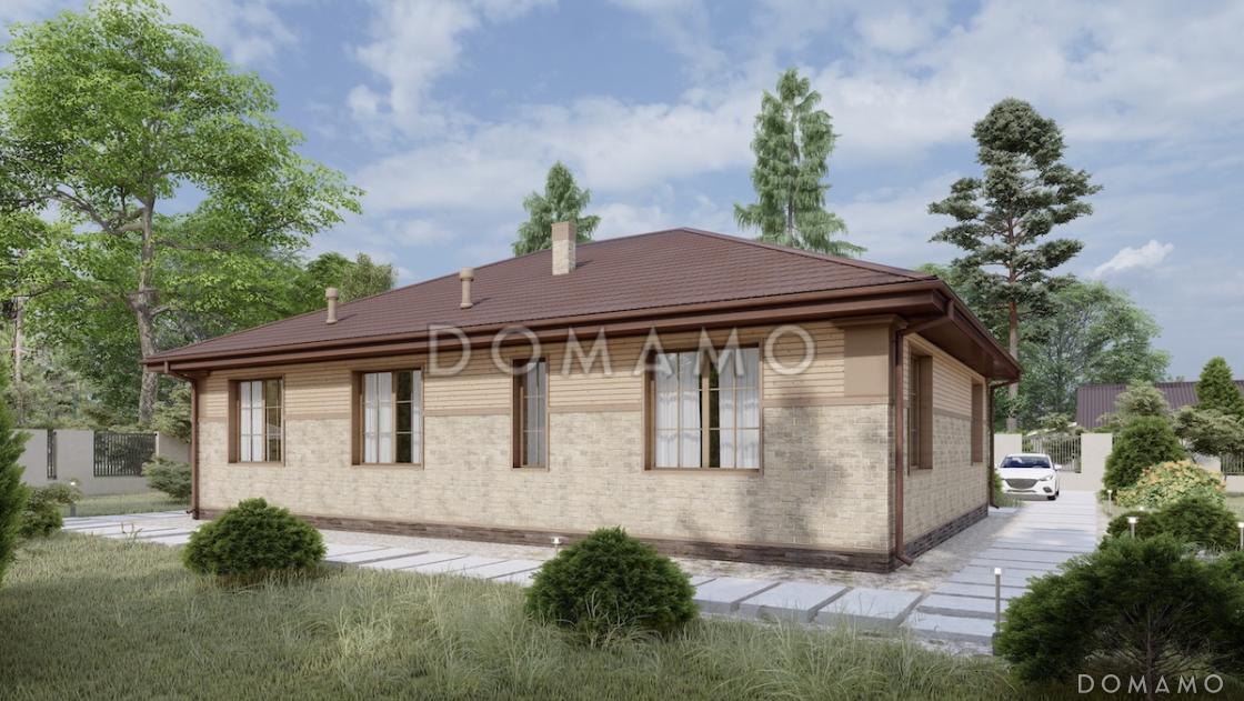 Проект уютного дома с мастер-спальней, большой гостиной и просторной гардеробной / 4