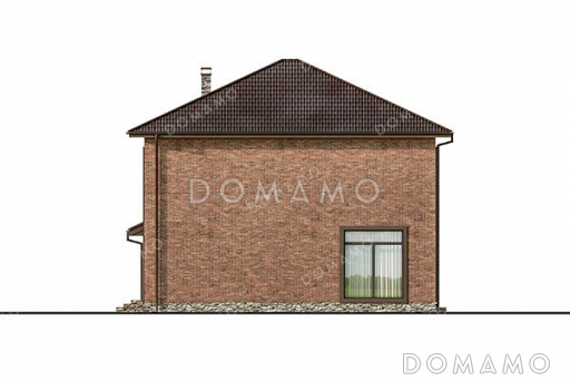 Проект двухэтажного дома с террасой и гаражом / Фасад 1