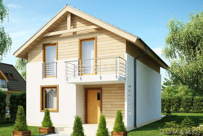 Проект двухэтажного дома из кирпича с кабинетом и балконом Проект двухэтажного дома из кирпича с кабинетом и балконом