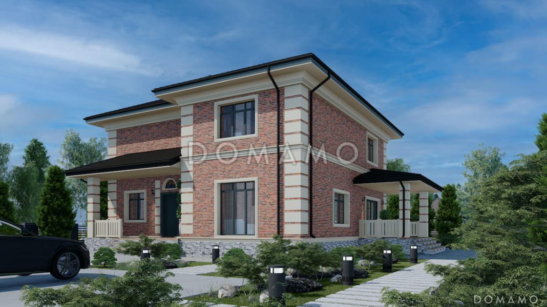 Проект двухэтажного дома из газобетона с террасой, кабинетом и 3 спальнями / 2