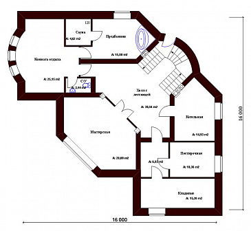 Проект кирпичного дома / План цокольного этажа Проект кирпичного дома / План цокольного этажа