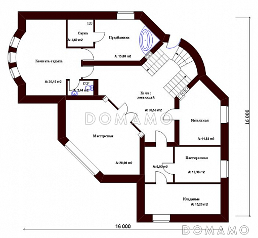Проект кирпичного дома / План цокольного этажа Проект кирпичного дома / План цокольного этажа