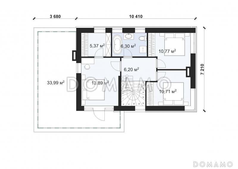 Проект небольшого дома в стиле хай-тек с гаражом S-137 / План 2 этажа