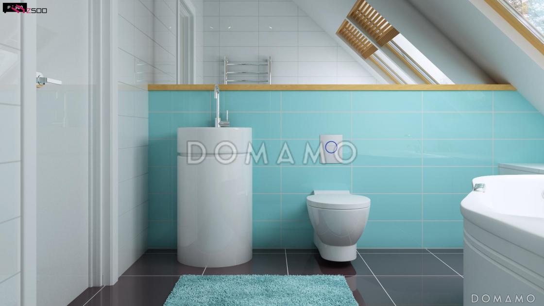 Проект простого одноэтажного мансардного дома из газобетона с тремя спальнями и индивидуальными гардеробными  / 16