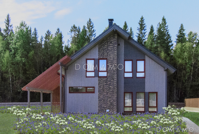 Проект дома из газобетона с ванной комнатой на втором этаже