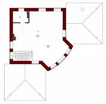 Проект беседки из кирпича с сауной / План 2 этажа Проект беседки из кирпича с сауной / План 2 этажа