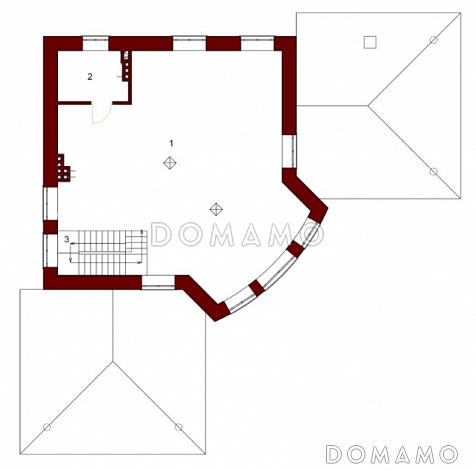 Проект беседки из кирпича с сауной / План 2 этажа Проект беседки из кирпича с сауной / План 2 этажа