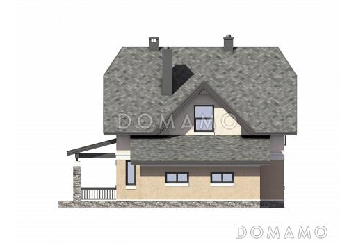 Проект дома из газобетона до 200 кв.м / Фасад 4