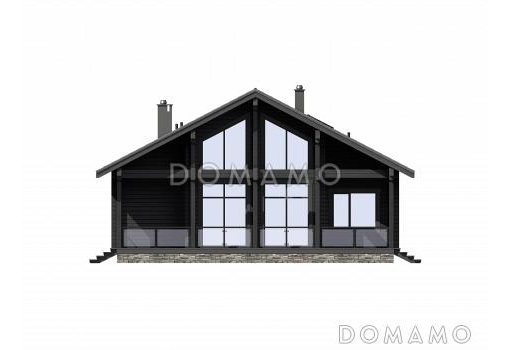 Проект дома-шале со вторым светом в гостиной и балконом на мансарде / Фасад 3