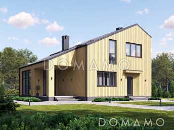 Проект дома с тремя спальнями на мансарде, вторым светом и комнатой на первом этаже