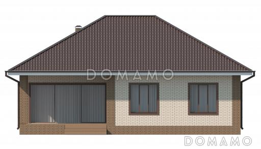 Проект дома с кладовой, террасой, детскими, большой столовой / Фасад 1