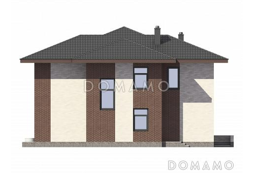 Проект двухэтажного дома из газобетона / Фасад 2