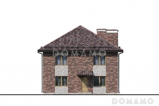 Проект двухэтажного дома с балконом / Фасад 4