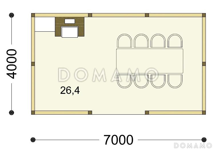 Проект воздушной беседки с барбекю / План 1 этажа